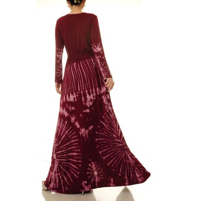 Pomegranate Red Wrap Long Dress - Image 2