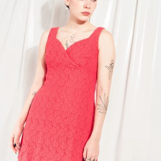 Red Lace A-Line Mini Dress