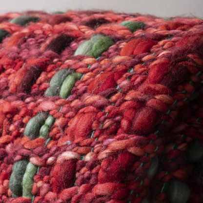 Red woven tassel throw blanket - Image 2
