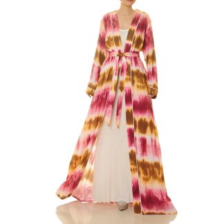Rose Dusk Gradient Lace-Up Robe