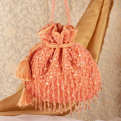 Ruby Red Tassel Potli Bag - Image 7