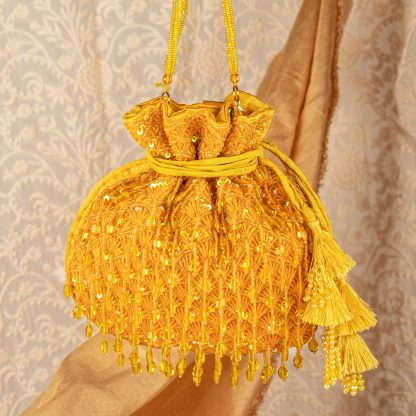 Ruby Red Tassel Potli Bag - Image 2