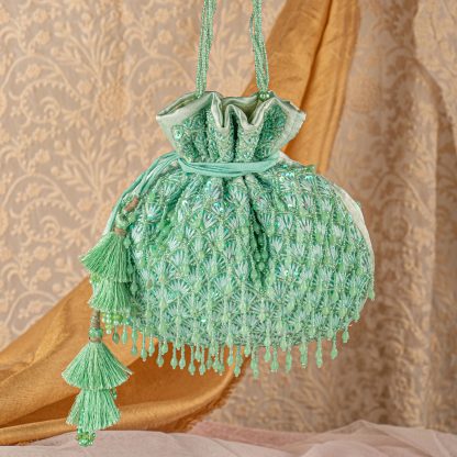 Ruby Red Tassel Potli Bag - Image 8