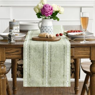Sage Green Lace Table Runner