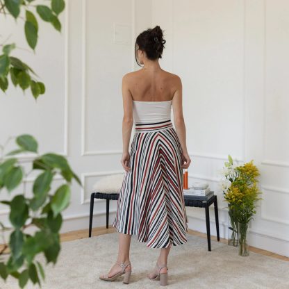 Striped A-line midi skirt - Image 6