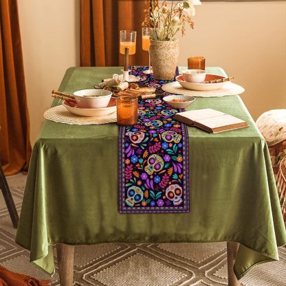 Sugar Skull Floral Table Runner - Image 2