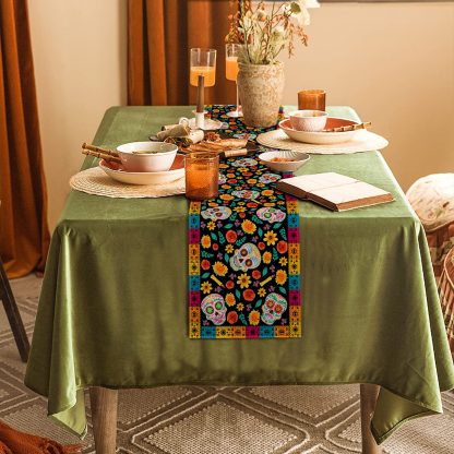 Sugar Skull and Marigold Table Runner - Image 4
