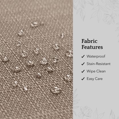 Taupe textured woven tablecloth - Image 3