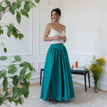 Teal high waist maxi skirt - Image 4