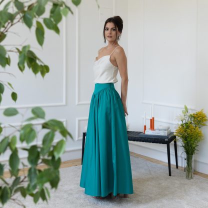 Teal high waist maxi skirt - Image 3