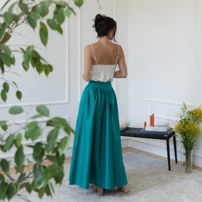 Teal high waist maxi skirt - Image 2