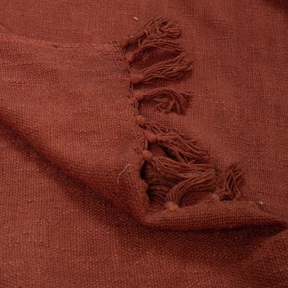 Terracotta Tassel Woven Throw Blanket - Image 9