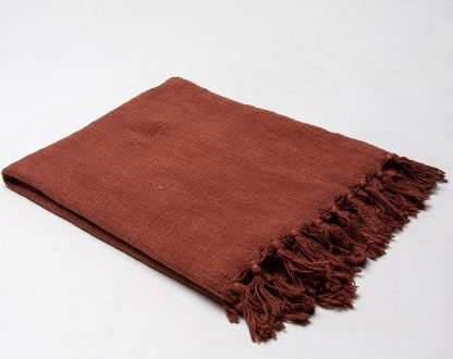 Terracotta Tassel Woven Throw Blanket - Image 8