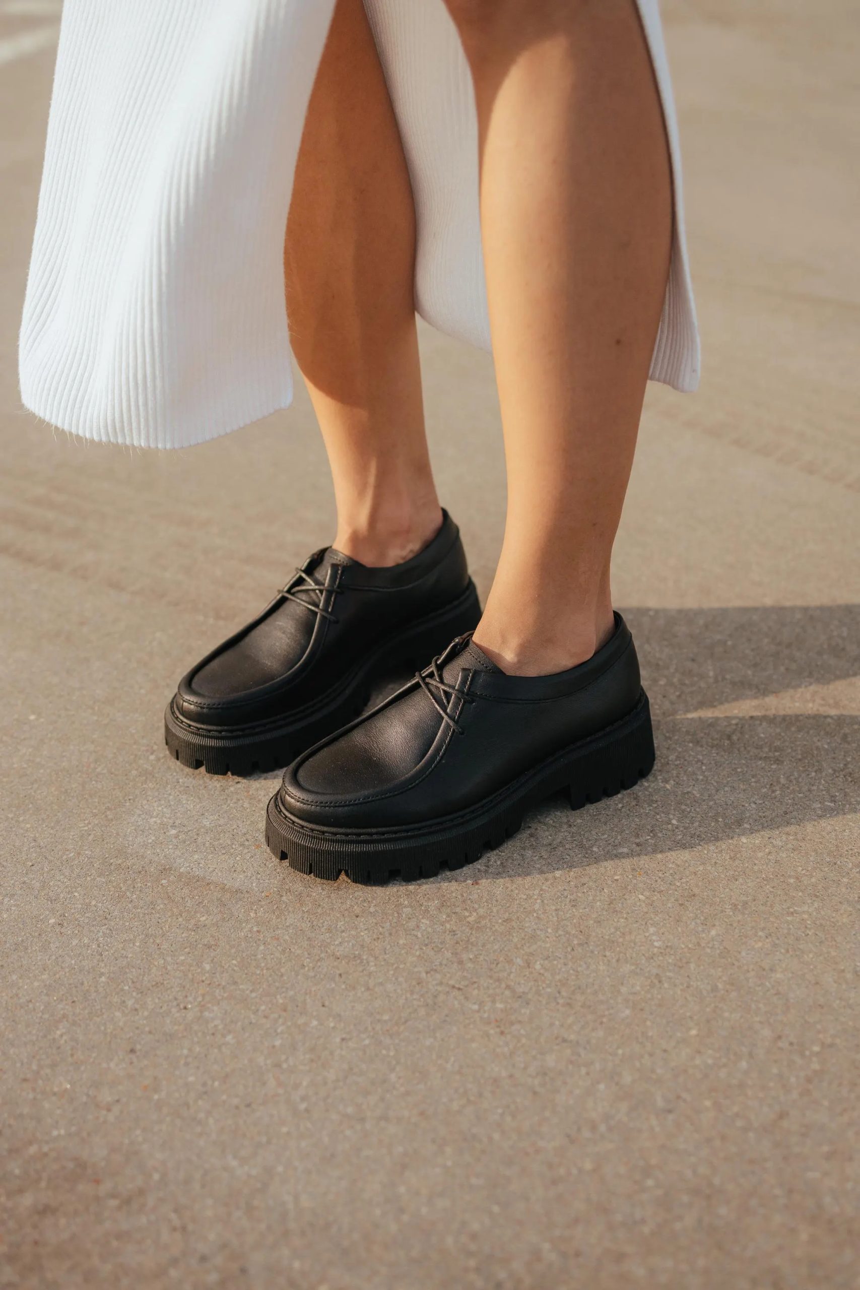 Thick-soled Derby Oxfords