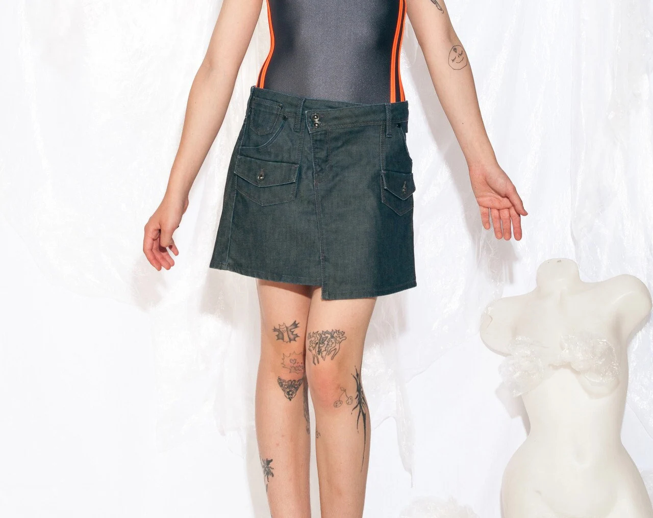 Utility Pocket A-Line Miniskirt