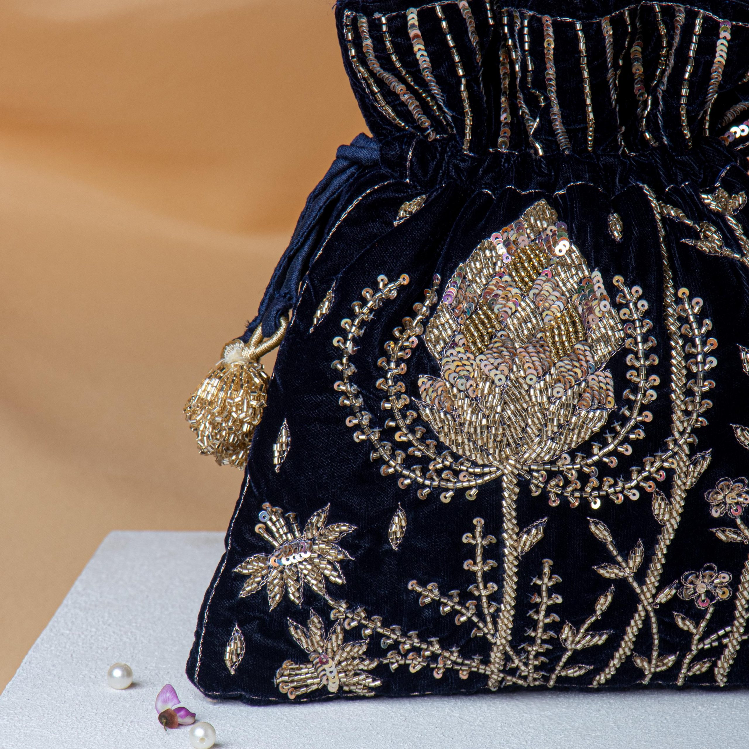 Velvet Beaded Potli Bag - Image 2