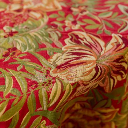 Vermillion tropical floral tablecloth - Image 3
