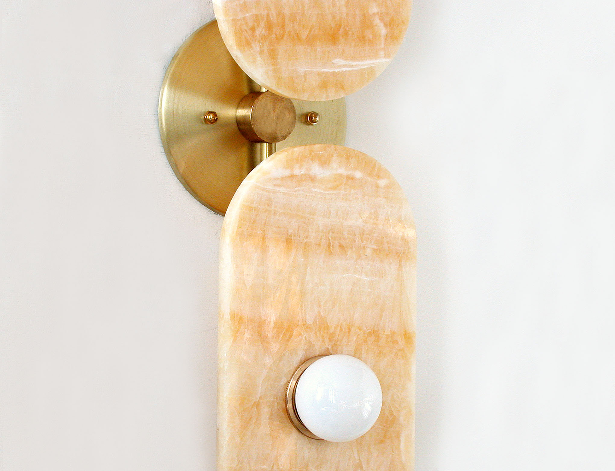 Vertical Double Panel and Brass Wall Light - Image 6