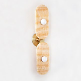 Vertical Double Panel and Brass Wall Light