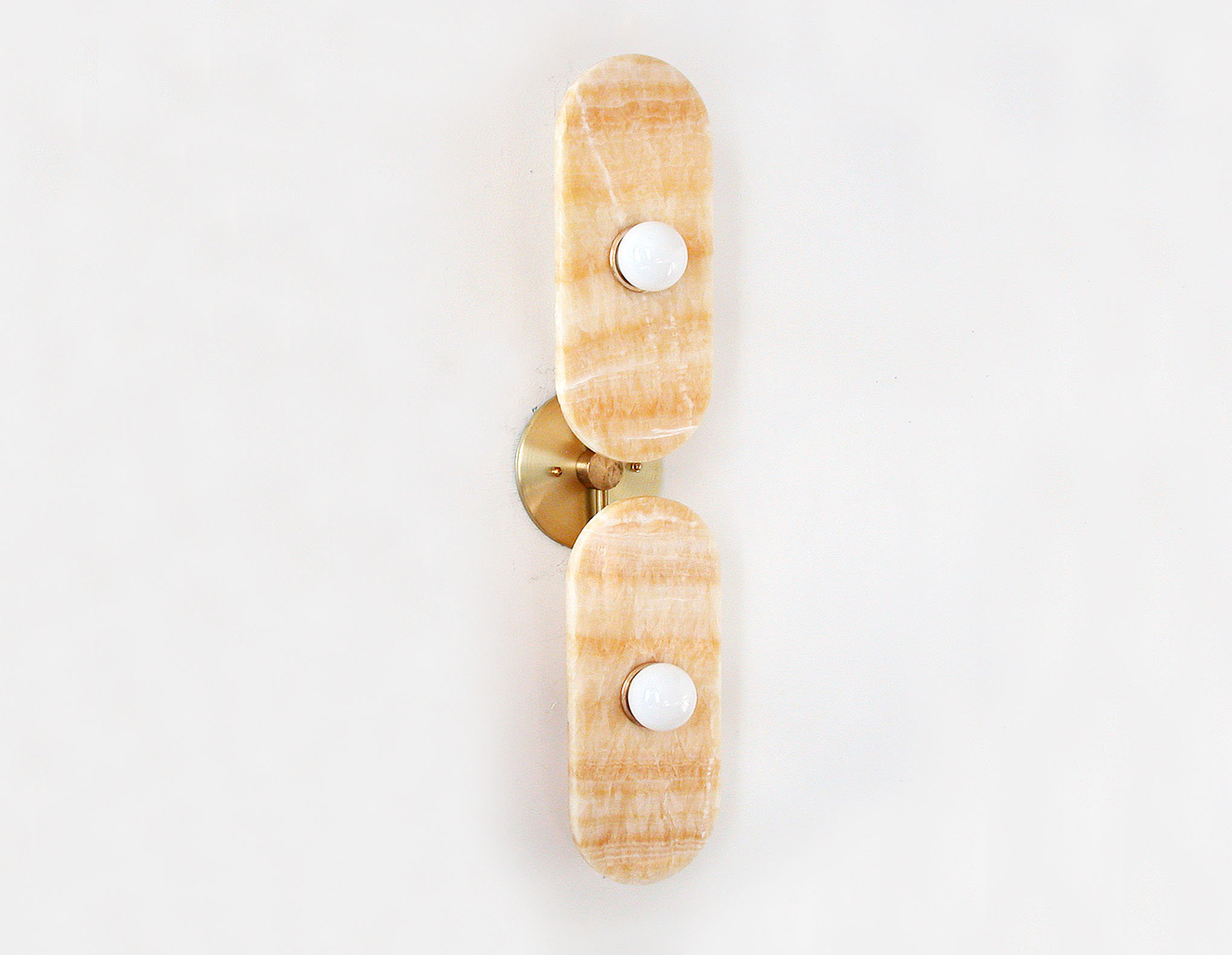 Vertical Double Panel and Brass Wall Light