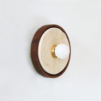 Travertine Recessed Walnut Ring Wall Light