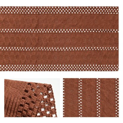Warm Terracotta Crochet Table Runner - Image 6