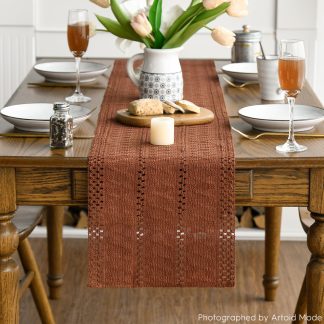 Warm Terracotta Crochet Table Runner