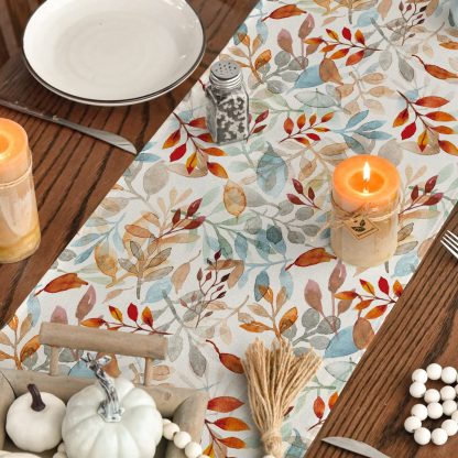 Watercolor leaf table runner - Image 5