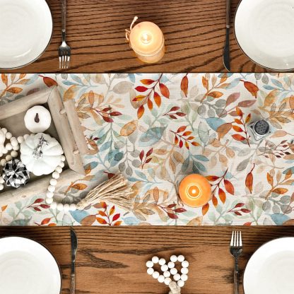 Watercolor leaf table runner - Image 2