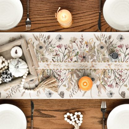 Watercolor wildflower table runner - Image 2