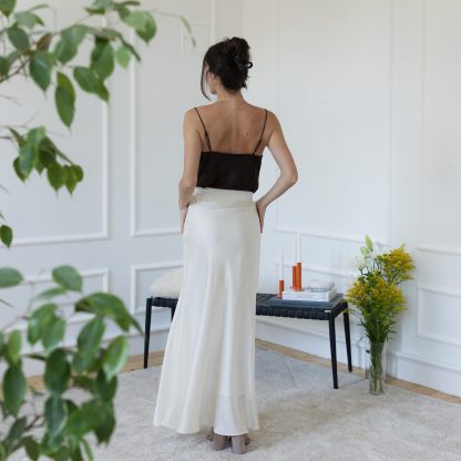 White satin maxi skirt - Image 5