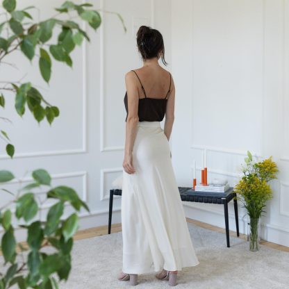 White satin maxi skirt - Image 2