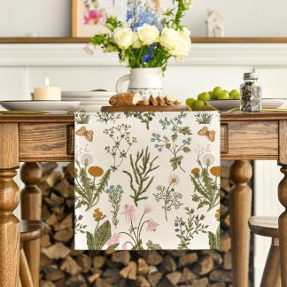 Wildflower Butterfly Table Runner