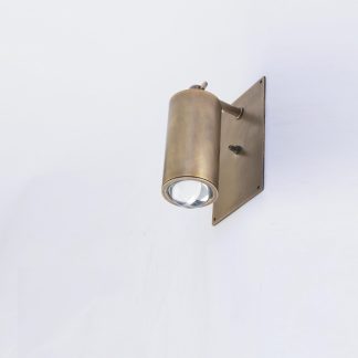 Brass rectangular back cylindrical wall lamp