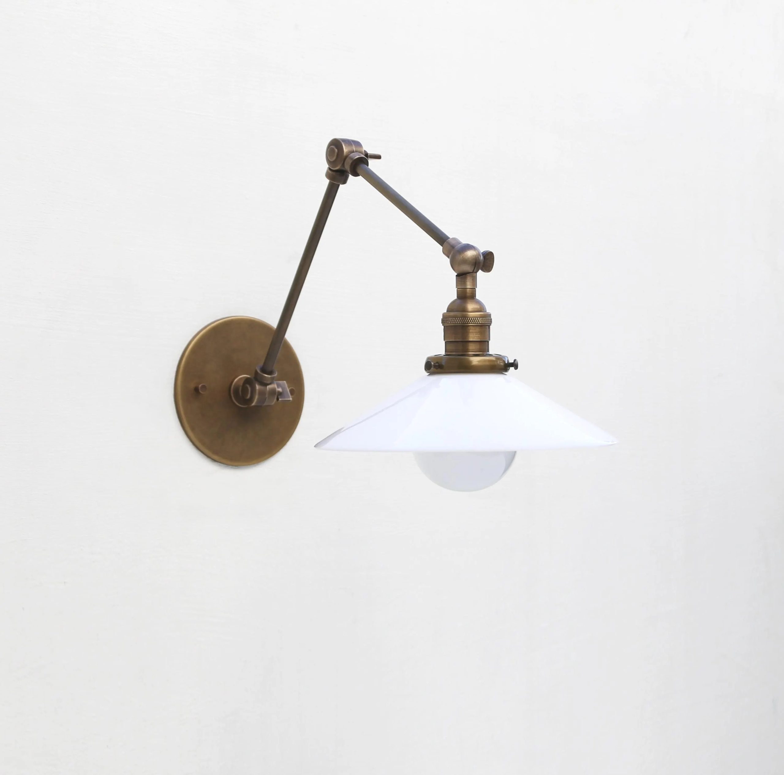 Brass Articulated Arm Globe Wall Lamp - Image 2