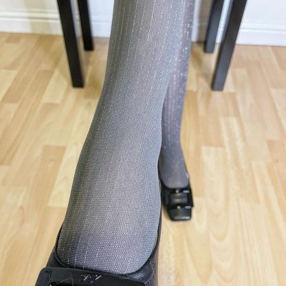 High-grade gray pinstripe tights - Image 3