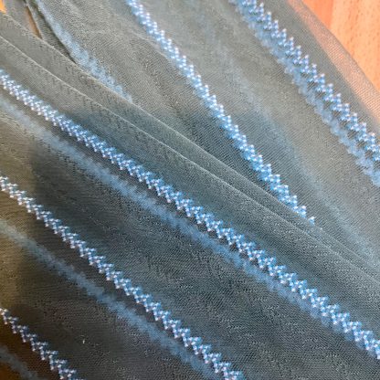 Gray and blue contrasting vertical striped tights - Image 8