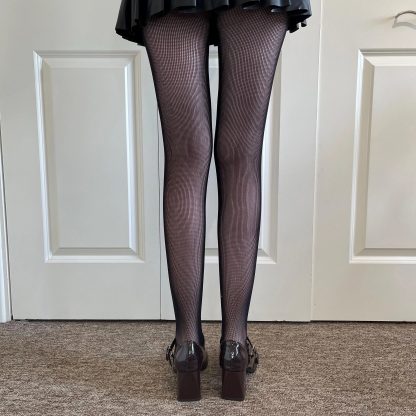 Black and red contrasting bow hollow pantyhose - Image 7