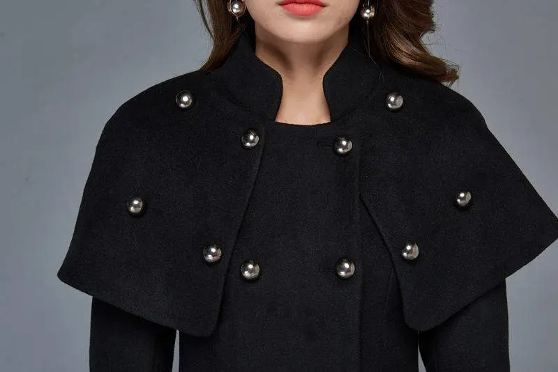 Black double-breasted coat - Image 2