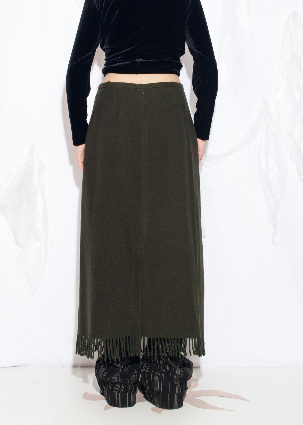 fringed hem straight maxi skirt - Image 3