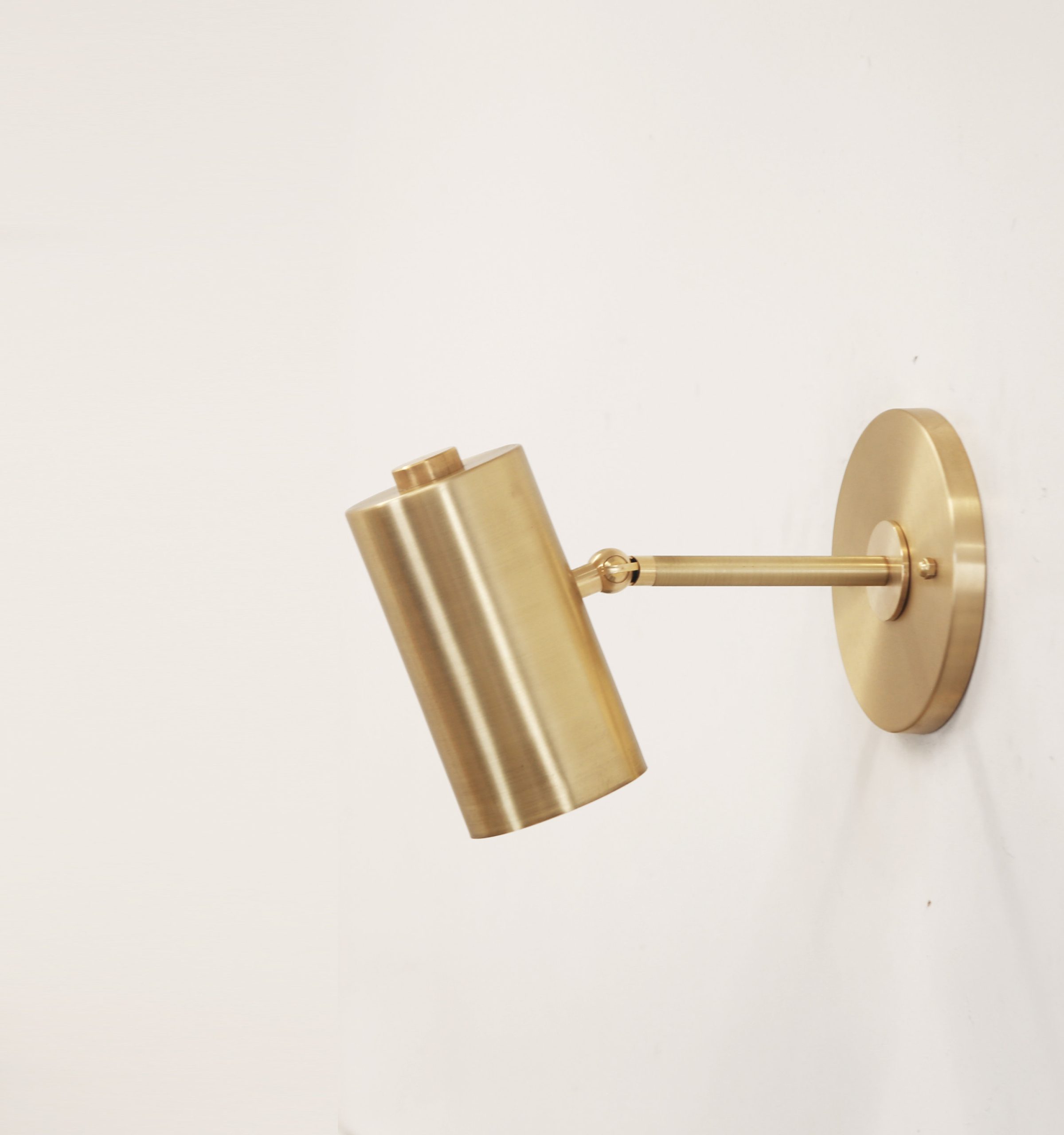 Brass Adjustable Cylindrical Spotlight Wall Lamp - Image 3