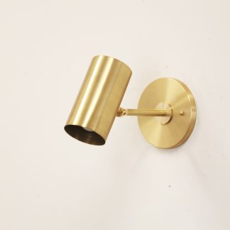 Brass Adjustable Cylindrical Spotlight Wall Lamp