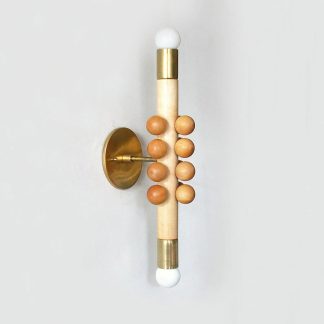 Double-headed bead column wall lamp