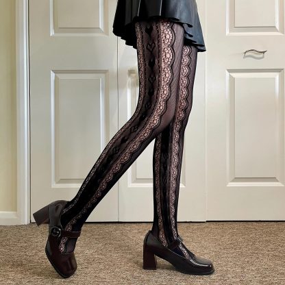Black vintage lace pantyhose - Image 7
