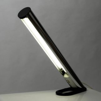 Chrome tubular table lamp