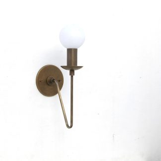 Bobage Dish Shade and Opal Bulb Wall Sconce