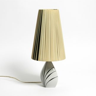 Tall pleated cone lampshade table lamp