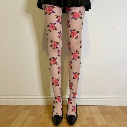 Vintage rose print tights - Image 3