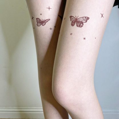 Light skin butterfly print pantyhose - Image 5