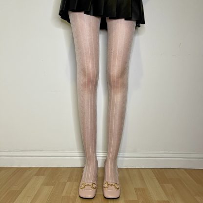 Light-skinned vertical lace tights - Image 10